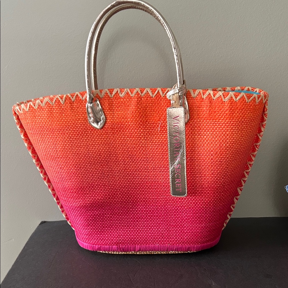 Victoria's Secret Vibrant Pink and Orange Tote